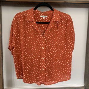 Madewell Silk Camp Shirt in Inkbrush Dots